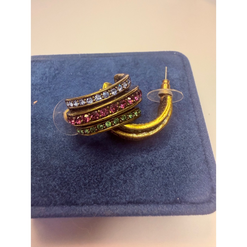 Heidi Daus Multicolor Crystal Hoop Earrings